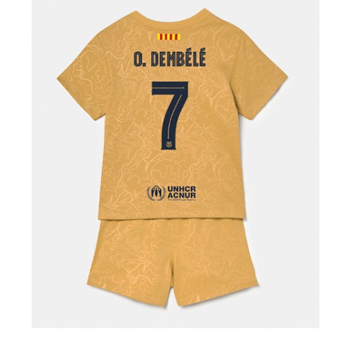 Fotbalové Dres Barcelona Ousmane Dembele #7 Dětské Venkovní 2022-23 Krátký Rukáv (+ trenýrky)